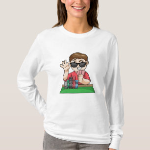 Poker-spelare vid Poker med Sunglasses T Shirt