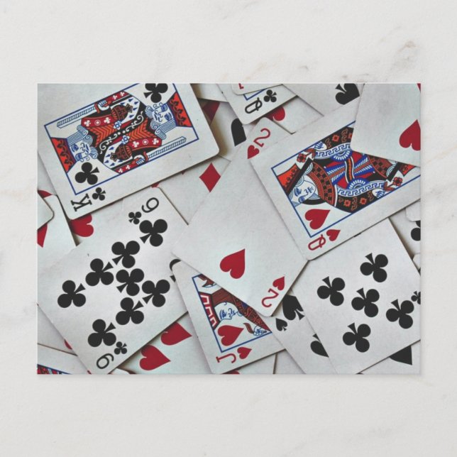 Poker spelkort Drottning Kung Vykort (Framsida)