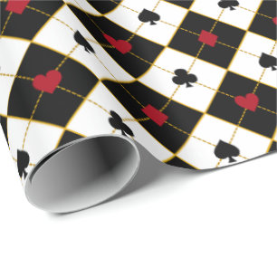 Poker Spelkort Gift Wrap, Simple Vegas Casino Presentpapper