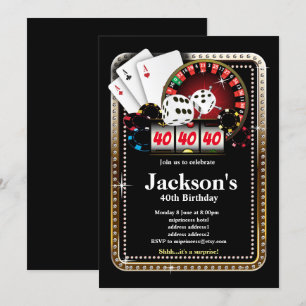 Poker-spelkort, kasino party inbjudan