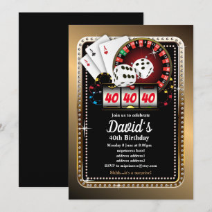 Poker-spelkort, kasino party inbjudan