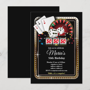 Poker-spelkort, kasino party inbjudan