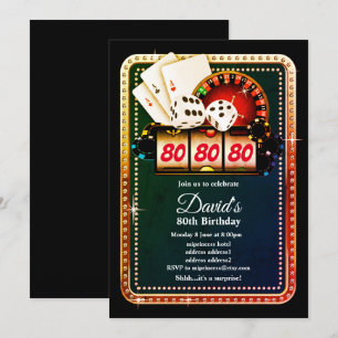 Poker-spelkort, kasino party inbjudan