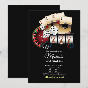 Poker-spelkort, kasino party inbjudan