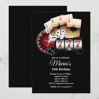 Poker-spelkort, kasino party inbjudan
