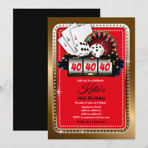 Poker-spelkort, kasino party inbjudan