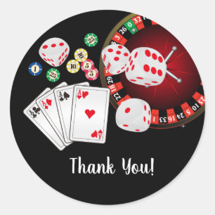 Poker-spelkort, kasino, tack vare klistermärken