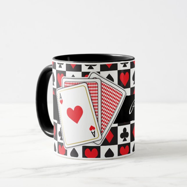 Poker-spelkortskaffe Mugg (Framsida vänster)
