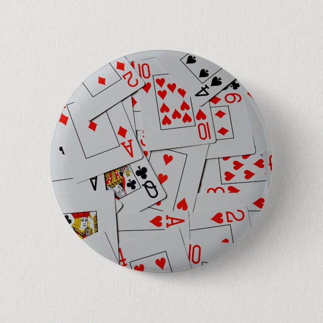 Poker spridda kort, knappmärke knapp (Framsida)