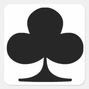 Poker Suite-Klubb Fyrkantigt Klistermärke