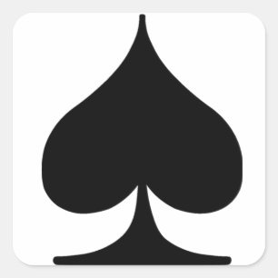Poker Suite Spade Fyrkantigt Klistermärke
