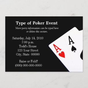 Poker-tematiska inbjudningar