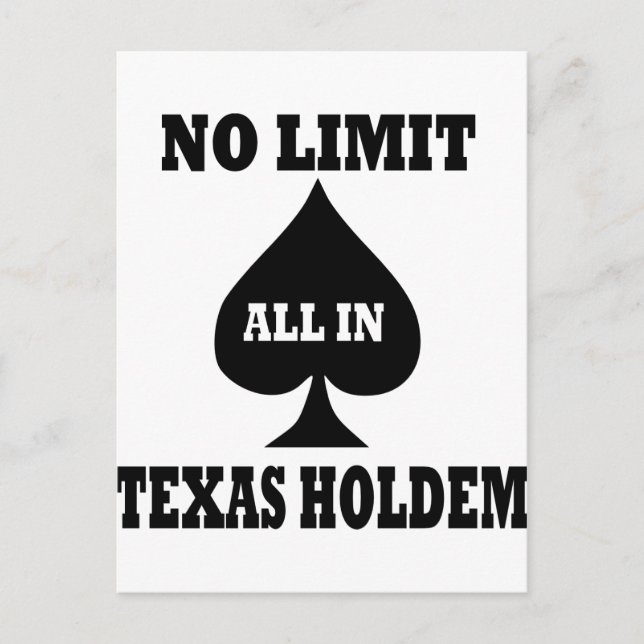 Poker - Texas Holdem Vykort (Framsida)