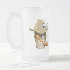 POKER TOURNATIONS Frosted Glass Beer Mugg