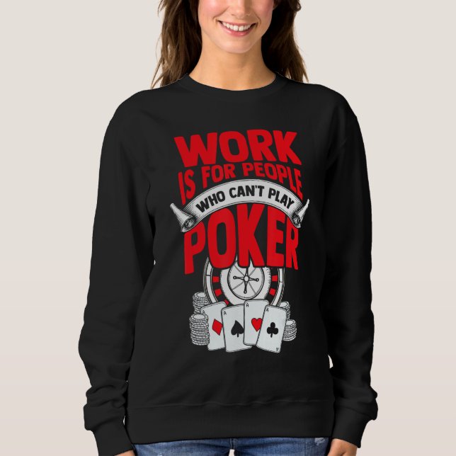 Poker Tshirt Casino Player Bluffing Ace Royal Flus T Shirt (Framsida)