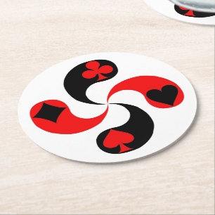 Poker Underlägg Papper Rund
