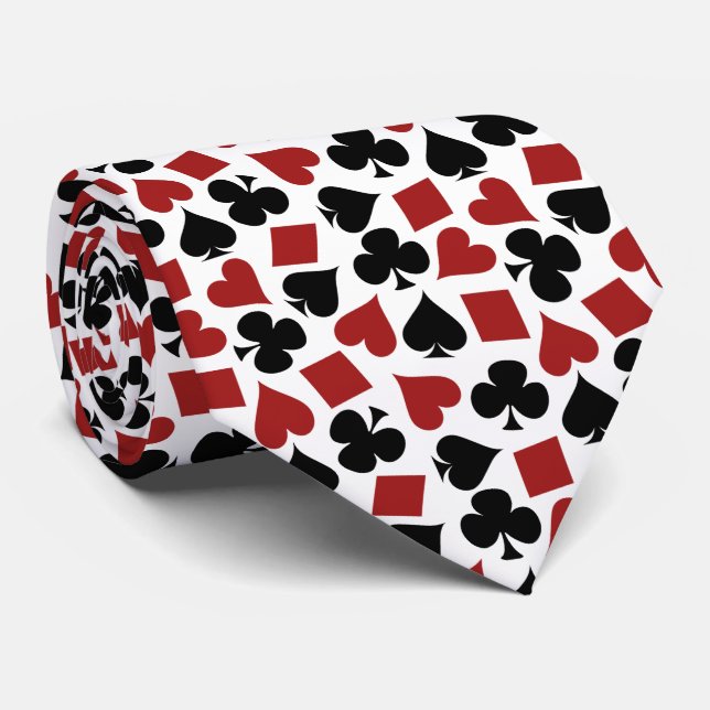Poker-uppspelningskort Kostym Mönster Slips (Rullad)