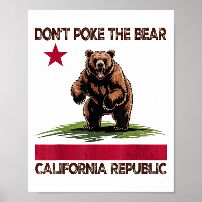 Pokera inte Bear California Republic Design Poster (Framsidan)
