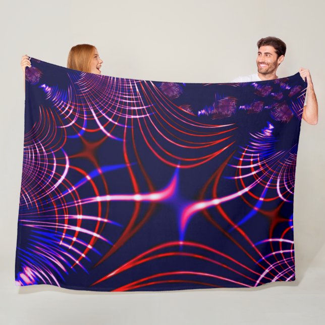 Pokerad kurvor från blå till röd. Vit, rosa lilak Fleecefilt (På plats)