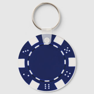 pokerblått chip nyckelring