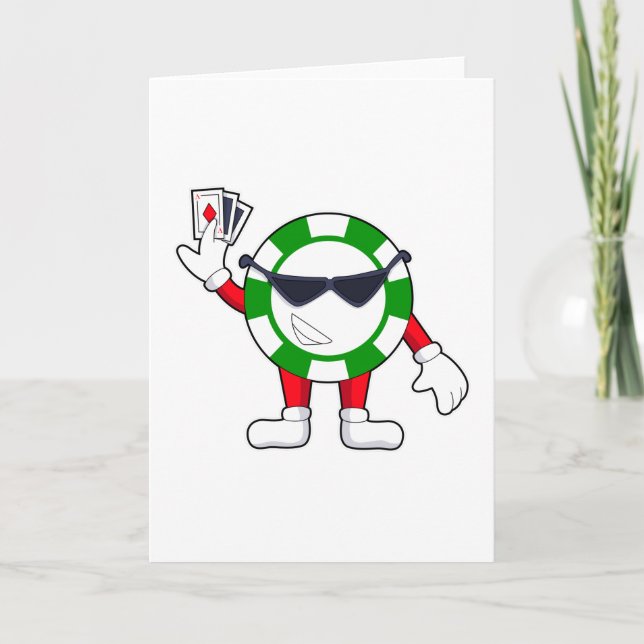 Pokerchip med pokerkort kort (Framsida)