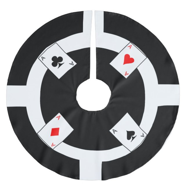 Pokerchip - svart julgransmatta borstad polyester (Framsidan)