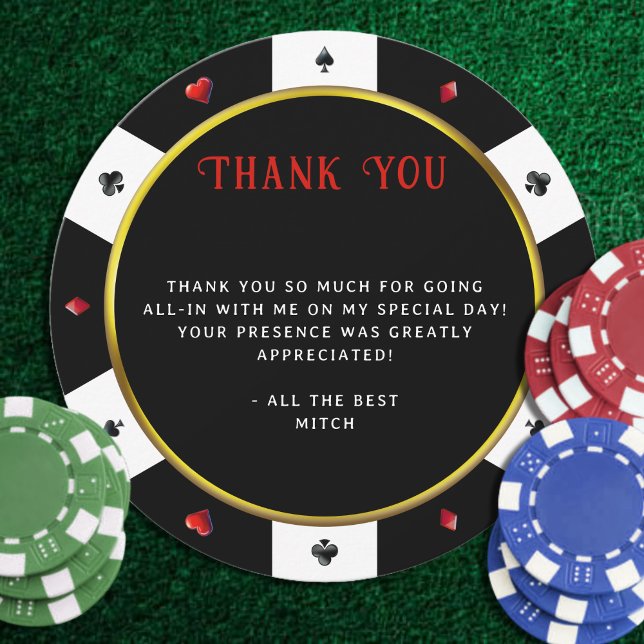 Pokerchip Tack Kort (Poker Chip Thank You Card
)