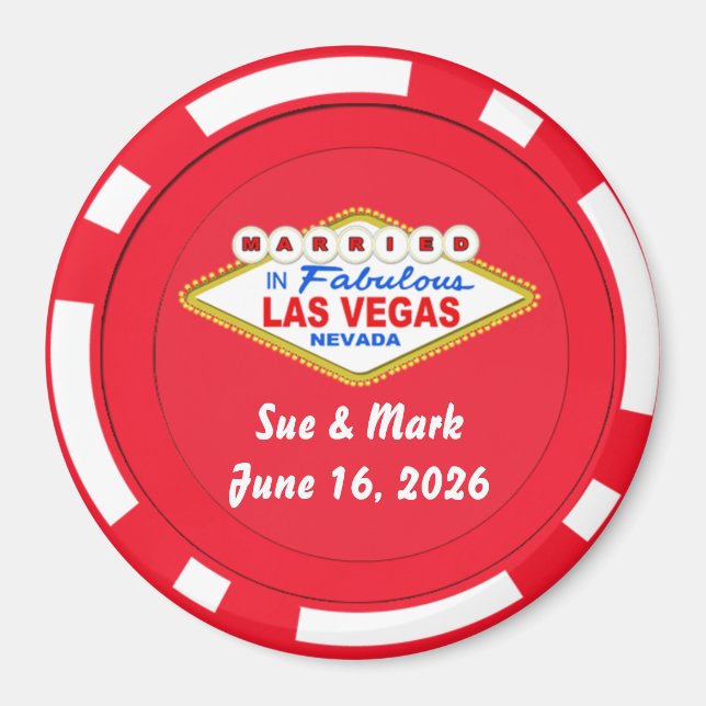Pokerchipmagnet giftermål i Las Vegas Magnet (Framsidan)