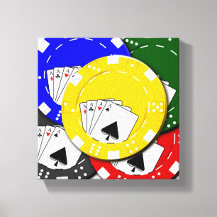 Pokerchipsträckt canvastryck