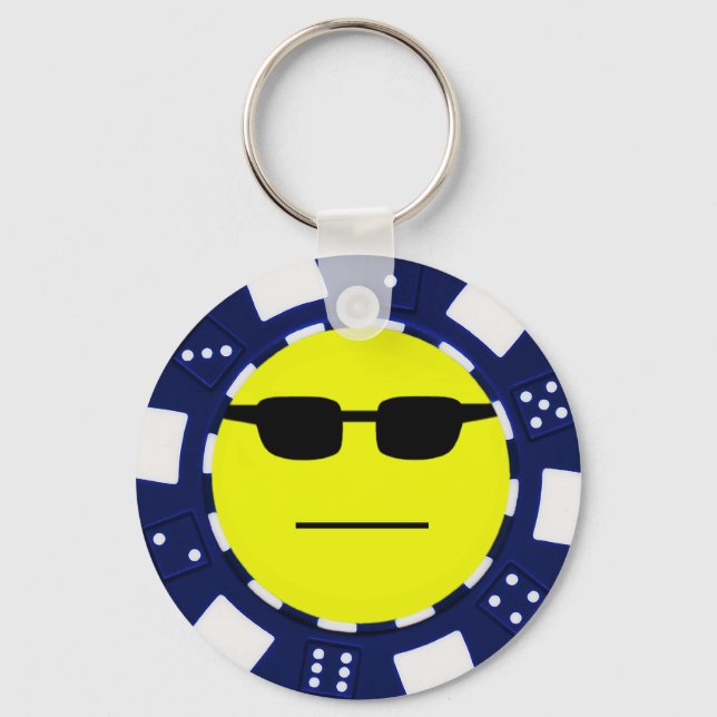 pokerface blue nyckelring (Framsida)