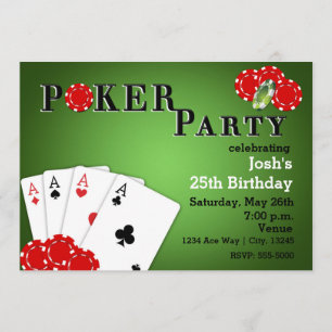 POKERFEST Casino spel Födelsedagsinbjudningar Inbjudningar