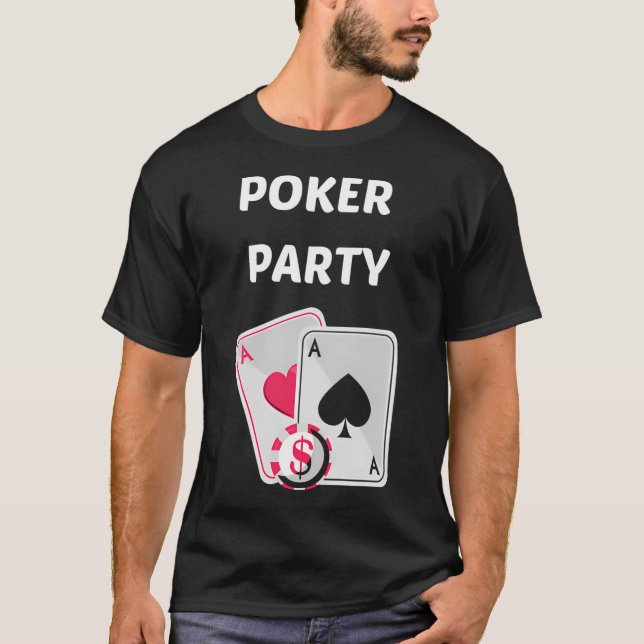 Pokerfestkortspel T Shirt (Framsida)