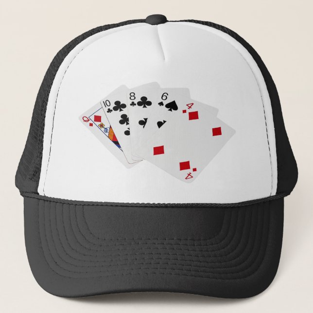 Pokerhänder - Högsta kort - Dam Keps (Framsida)