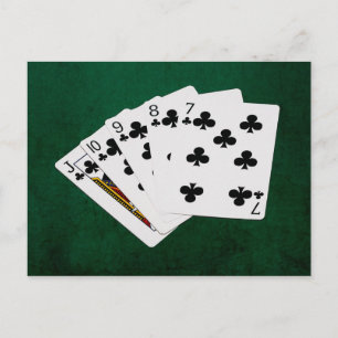 Pokerhänder - Royal Flush - Klöverfärg Vykort