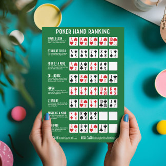 Pokerhandrankning med visuella tabellkort tack kort