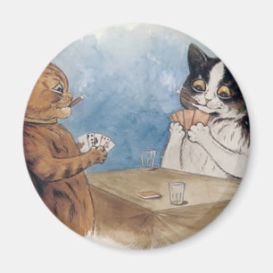 Pokerkattkonstverk av Louis Wain Magnet