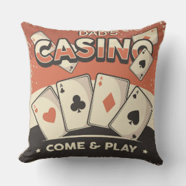 Pokerkort för fars dag Casino Kudde
