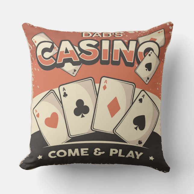Pokerkort för fars dag Casino Kudde (Framsida)