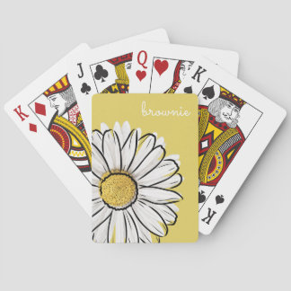 Pokerkort för personlig Gult och vit Daisy Casinokort