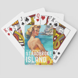 Pokerkort för vintage Stradbroke Island Travel Pok Casinokort