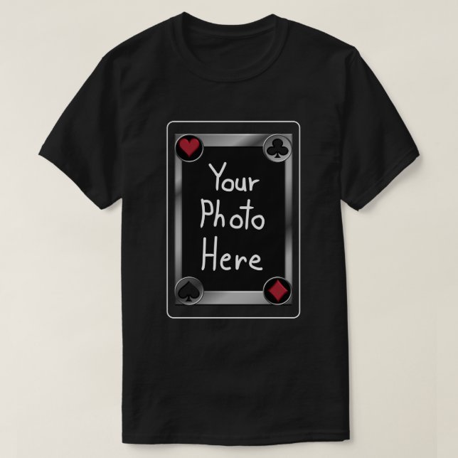 Pokerkort Foto Svart T Shirt (Design framsida)