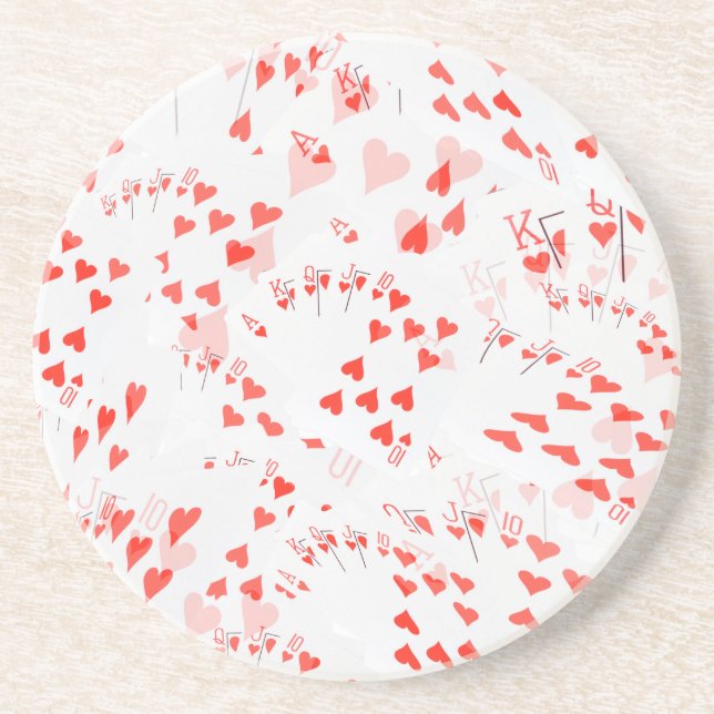 Pokerkort Hearts Rak Flush Mönster, Underlägg (Framsidan)