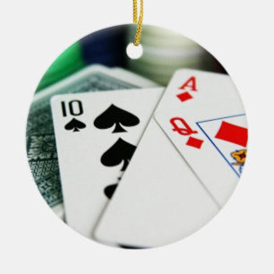 Pokerkort Julgransprydnad Keramik