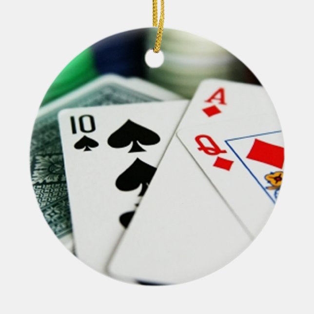 Pokerkort Julgransprydnad Keramik (Framsidan)