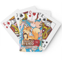 Pokerkort : Lita på mig att jag Ljugit (blått)