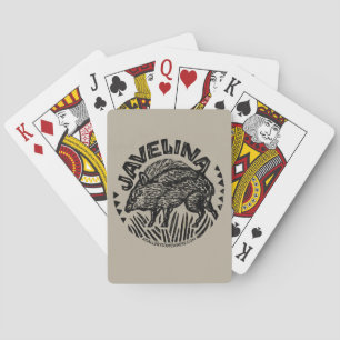 Pokerkort med en linjebild av en javelina casinokort
