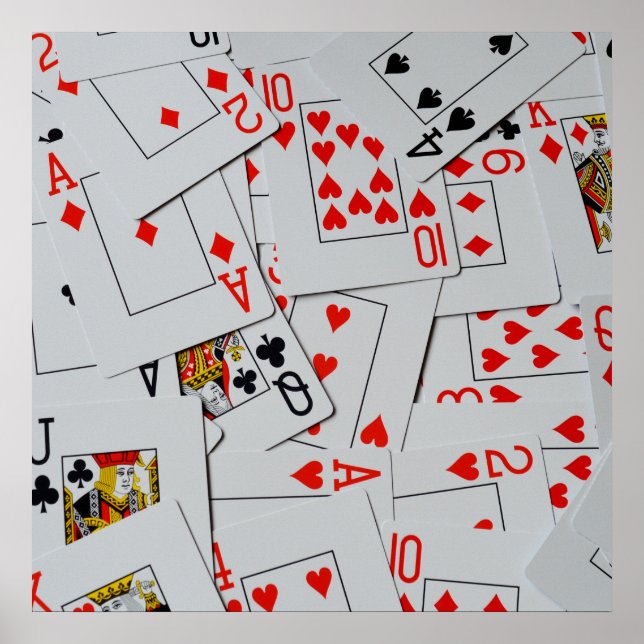 Pokerkort med spaltbeläggning. poster (Framsidan)