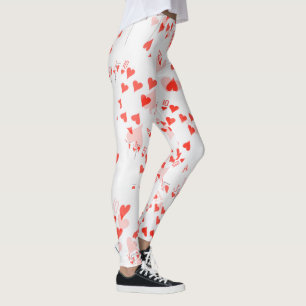 Pokerkort Royal Hearts Flush Mönster, Leggings