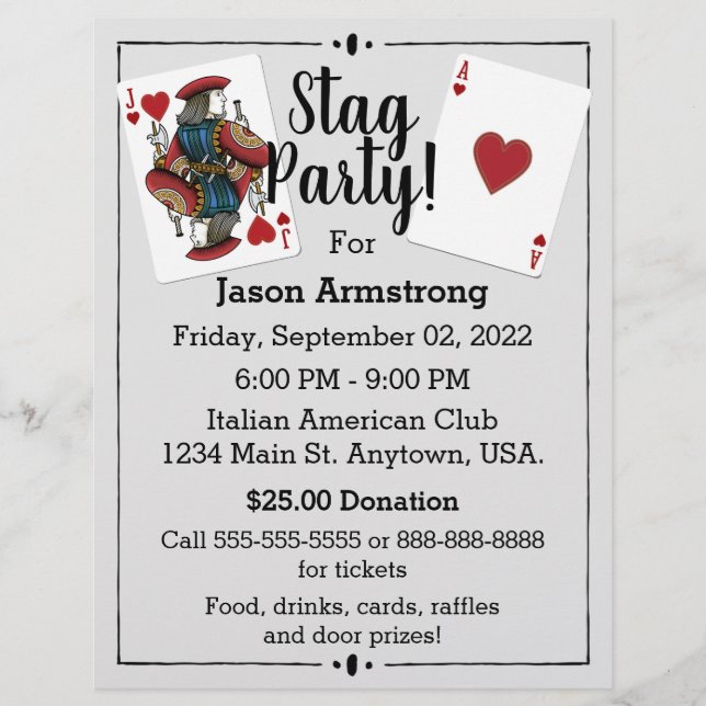 Pokerkort Spenpartaj Flyer (Framsidan)