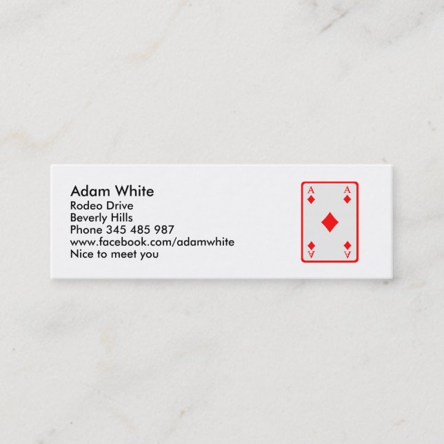 Pokerkortöverdängare Mini Visitkort (Framsida)